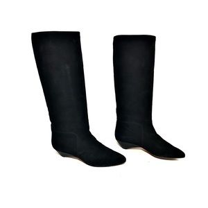 Vintage Walter Steiger Black Suede Pull On Boots